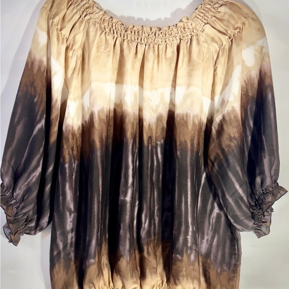 Chic Brown Ombre Women's Blouse - Picture 3 of 3